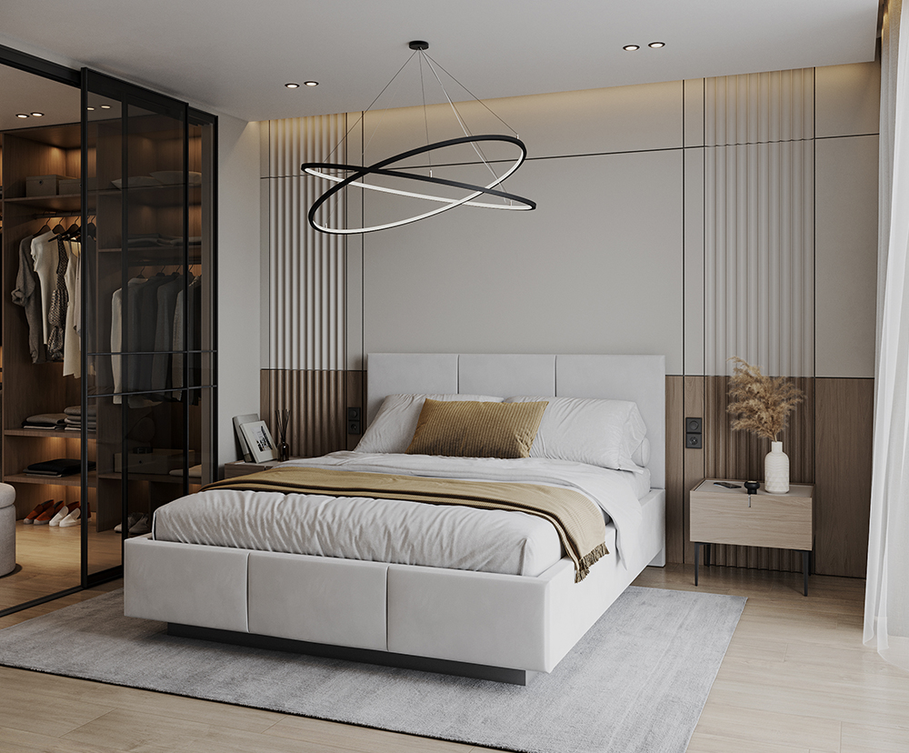 Čalouněná postel AVEIRO 140x200 s kovovým zdvižným roštem PARIS BÍLÁ