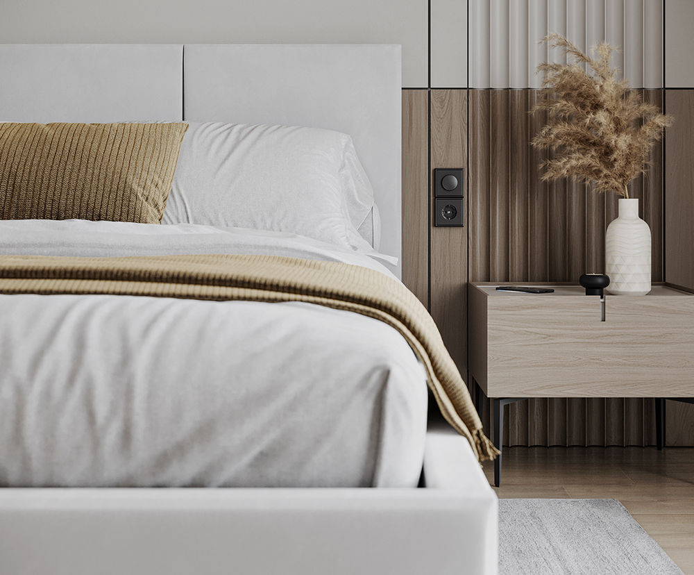 Čalouněná postel AVEIRO 140x200 s kovovým zdvižným roštem PARIS BÍLÁ