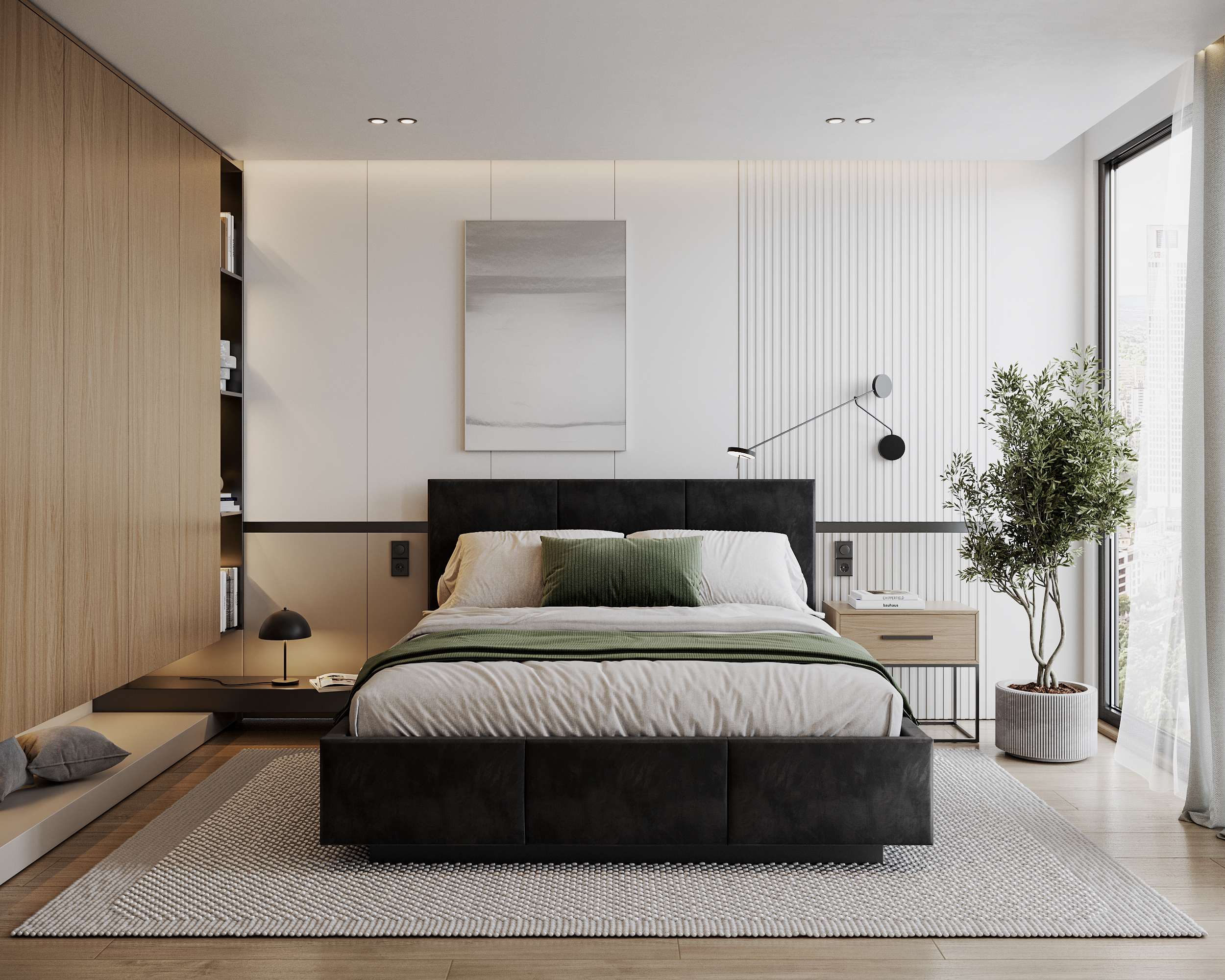 Čalouněná postel AVEIRO 140x200 s kovovým zdvižným roštem PARIS ČERNÁ