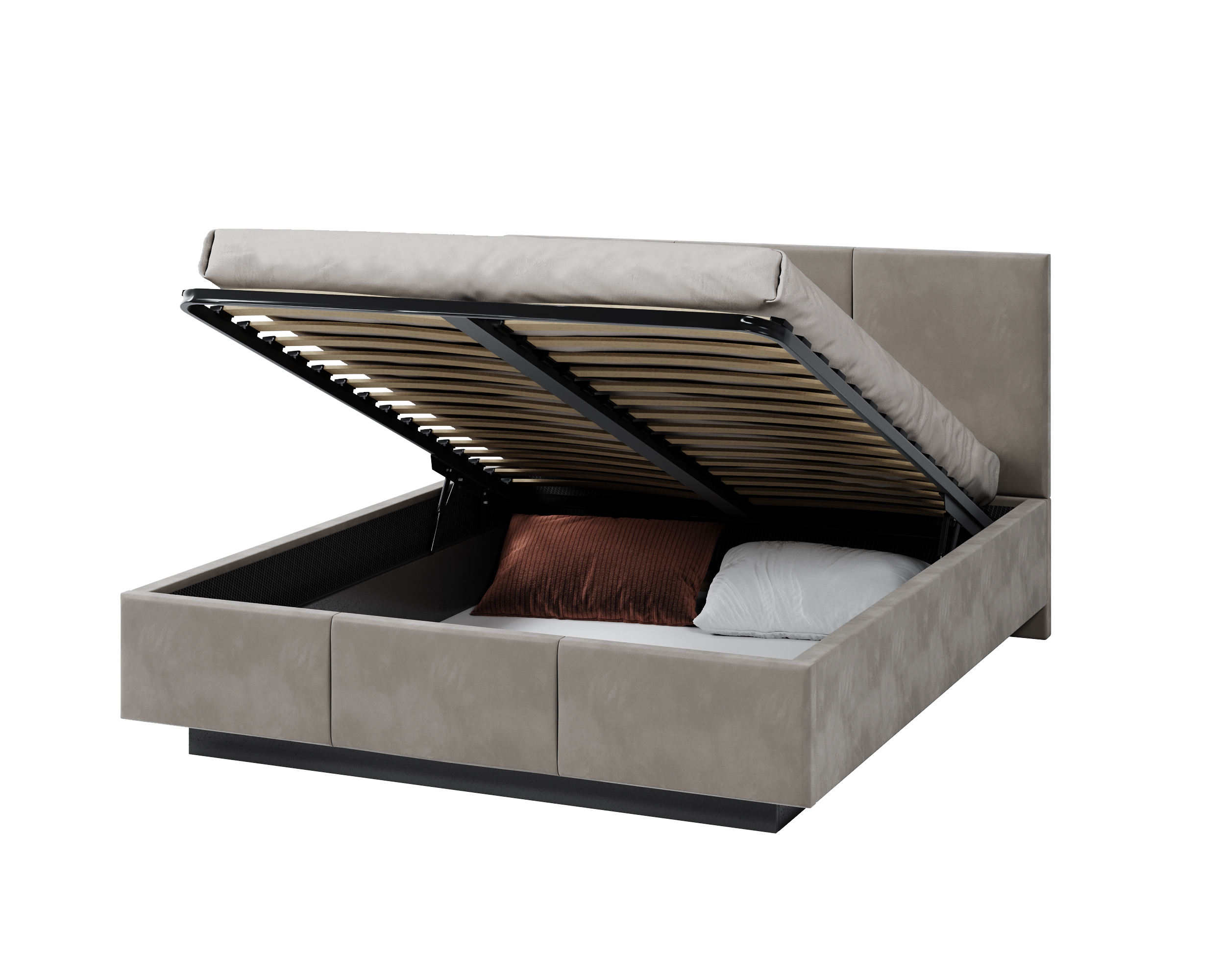 Čalouněná postel AVEIRO 90x200 s kovovým zdvižným roštem PARIS Mousse Béžová