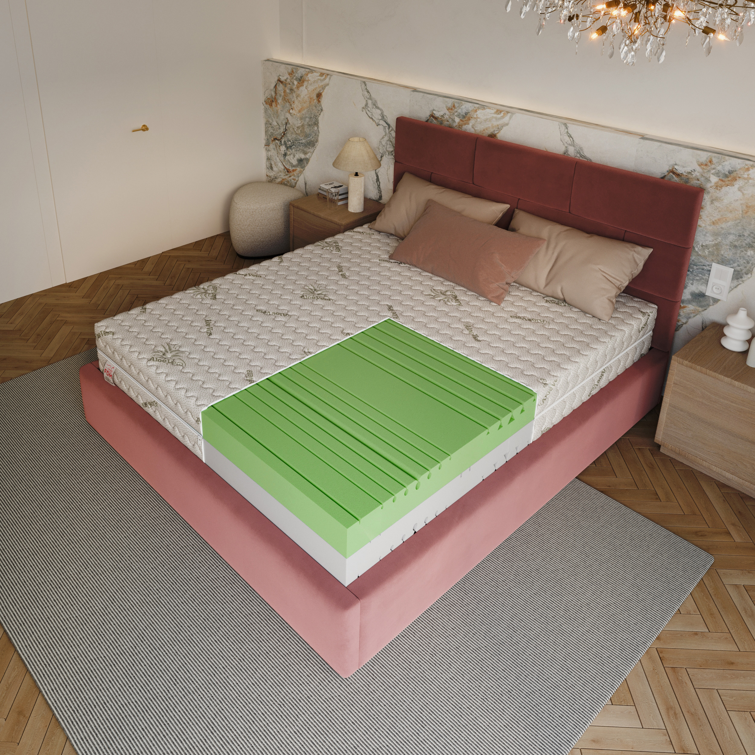 Pěnová matrace BALANCE 160x200 cm 20 cm ALOE VERA