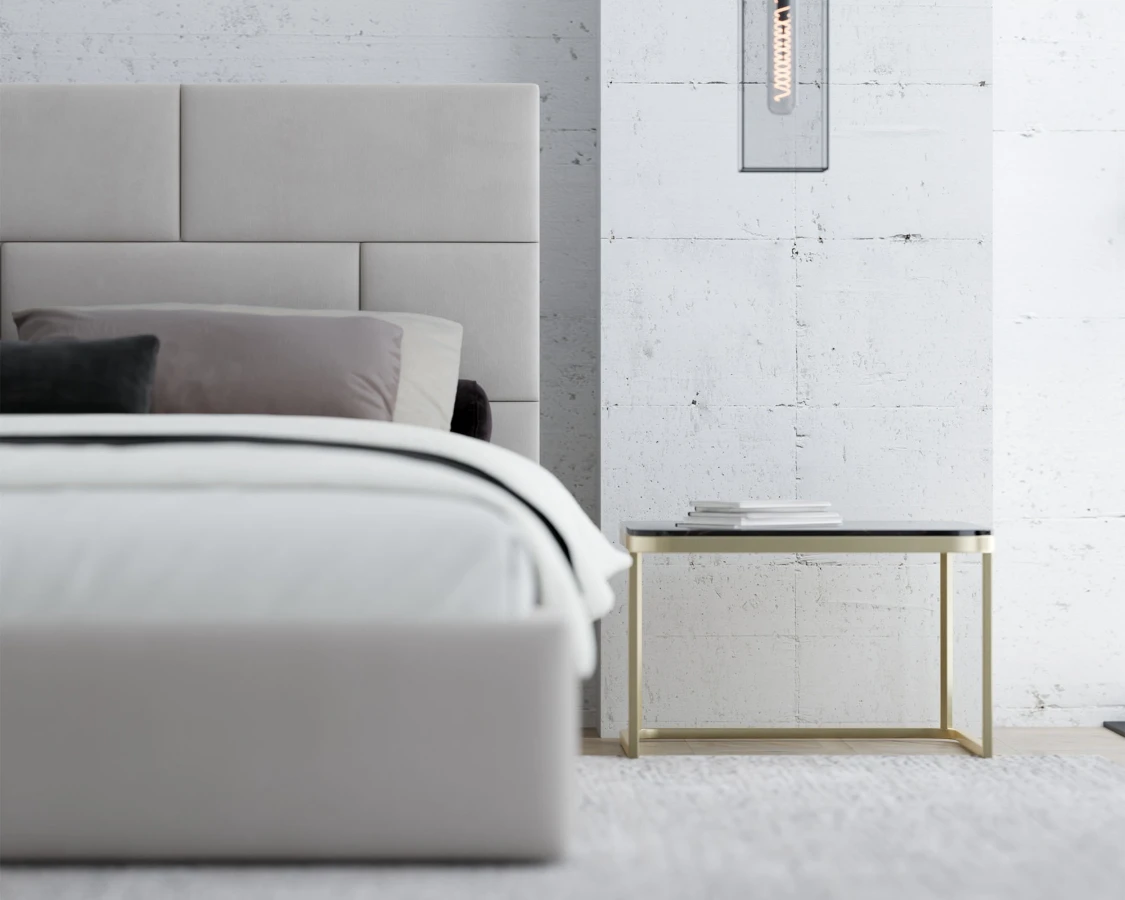 Čalouněná postel PASADENA 180x200 s kovovým roštem KRÉMOVÁ