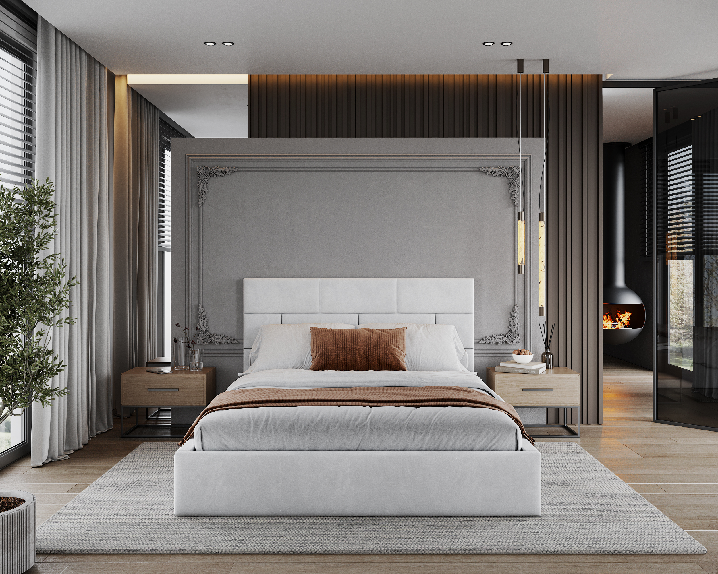 Čalouněná postel PASADENA PARIS 160x200 s kovovým roštem BÍLÁ