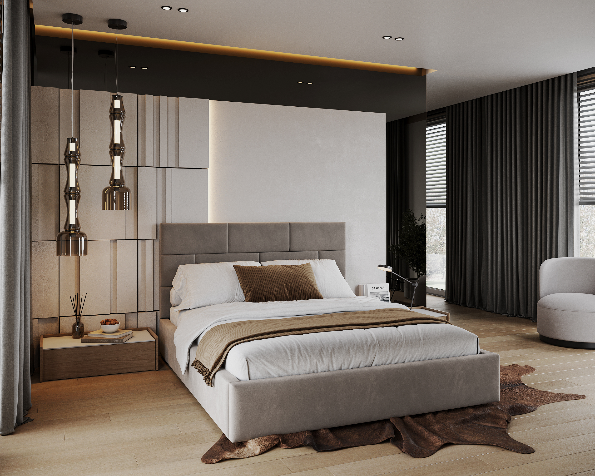 Čalouněná postel PASADENA PARIS 140x200 s kovovým roštem BÉŽOVÁ