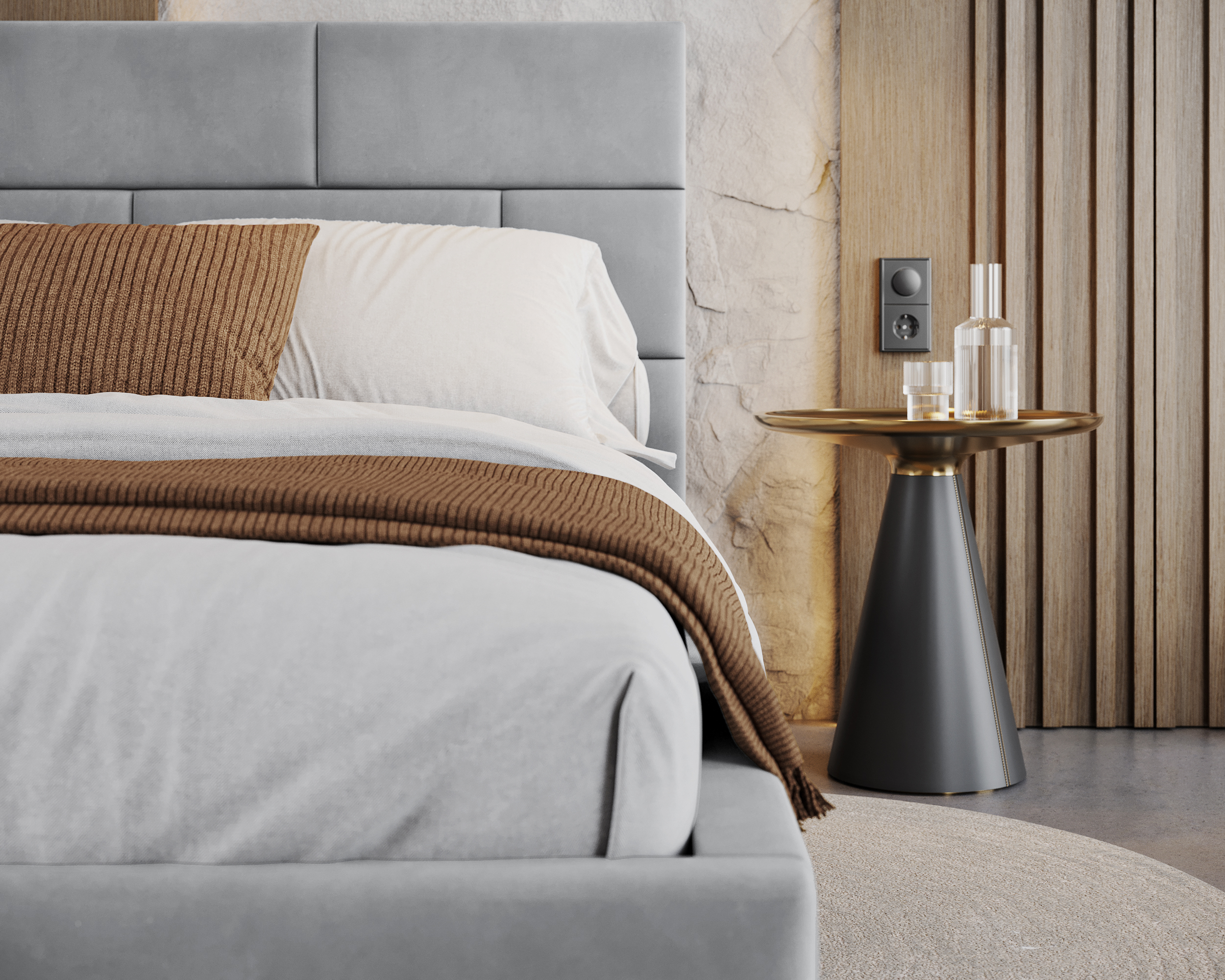 Čalouněná postel PASADENA PARIS 90x200 s kovovým roštem OCELOVÁ ŠEDÁ