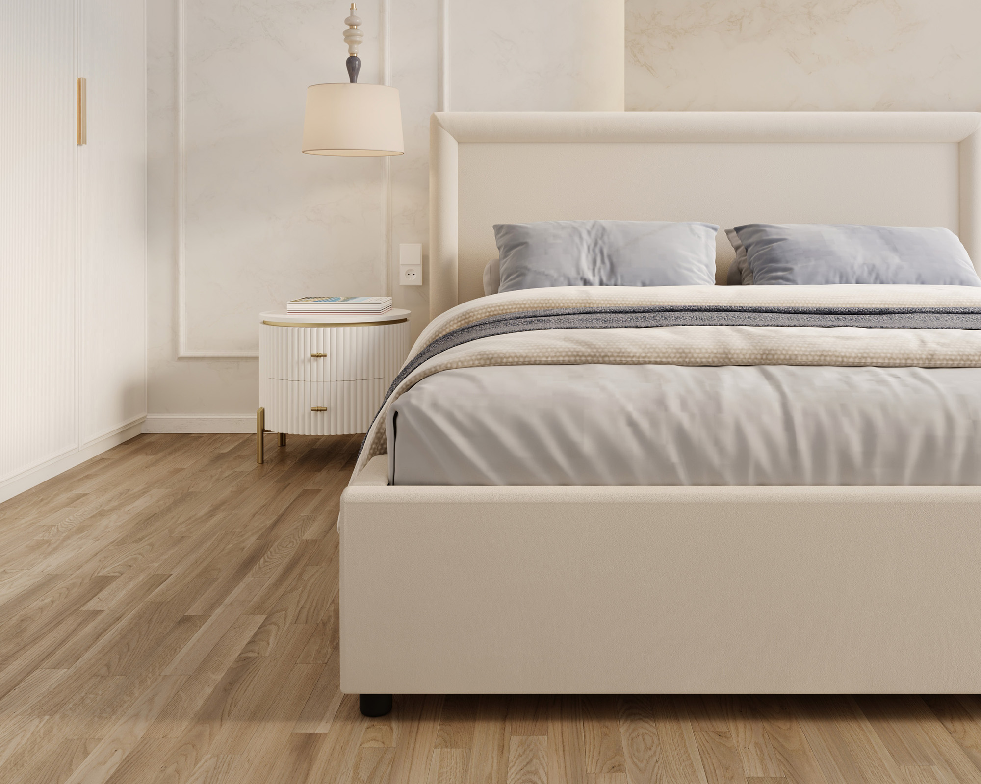 Čalouněná postel NOBILE 120x200 Krémová Paris s úložným prostorem kovový rošt