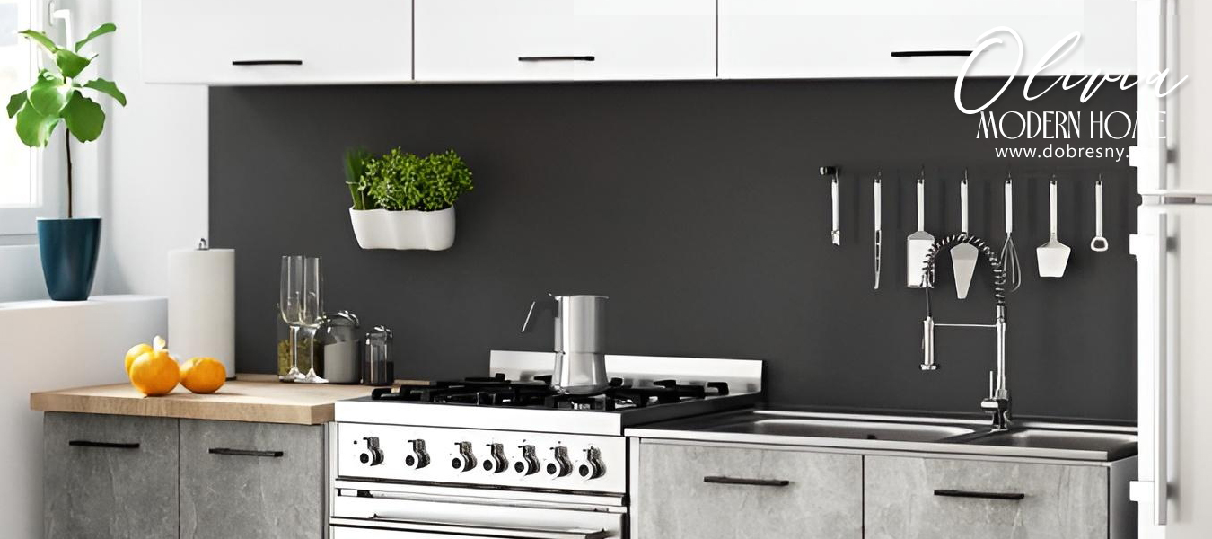 Kuchyňská sestava OLIVIA G1 – 200 cm | Bílá / Beton