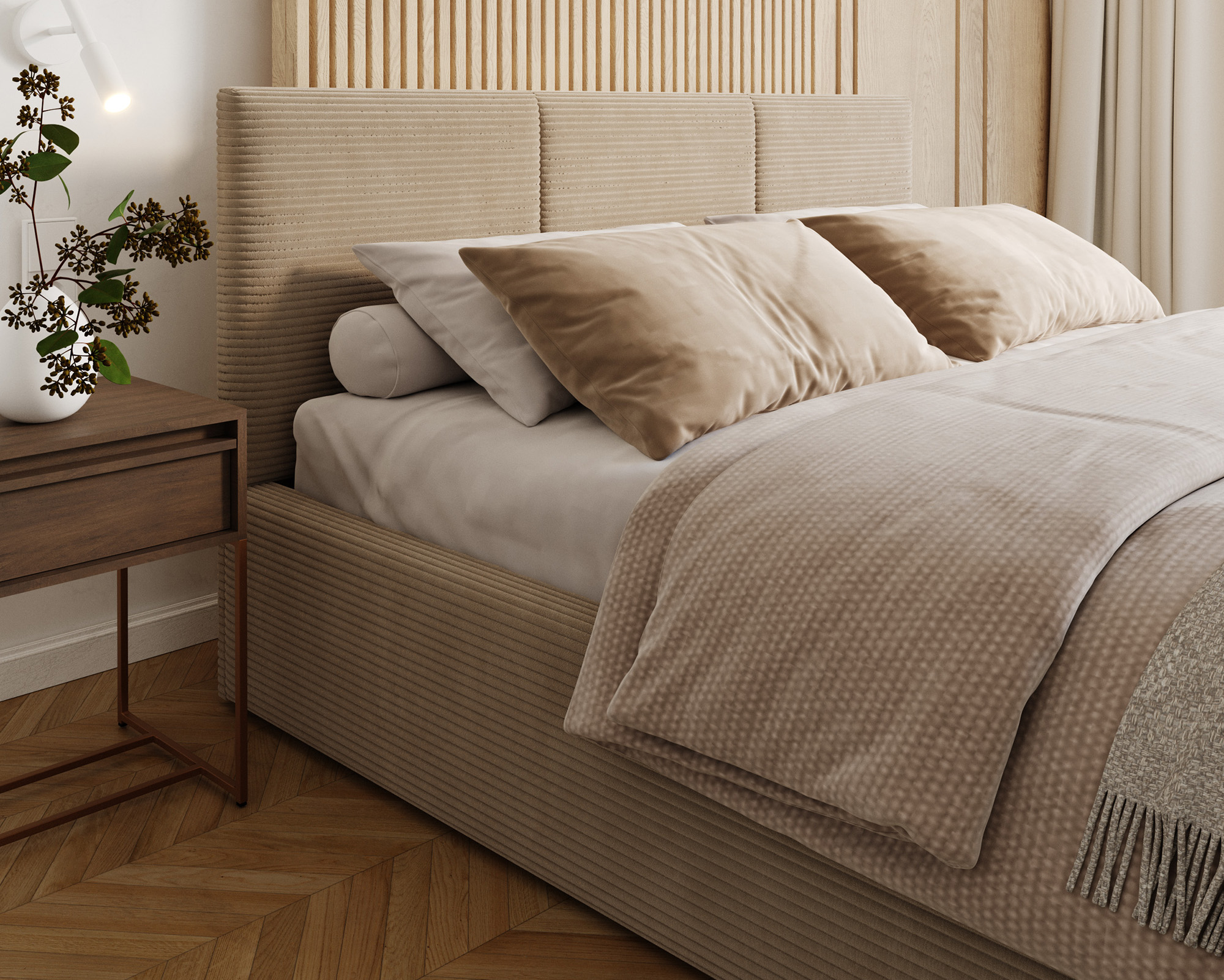 Čalouněná postel FRESIA 90x200 s kovovým zdvižným roštem BÉŽOVÁ SZTRUKS