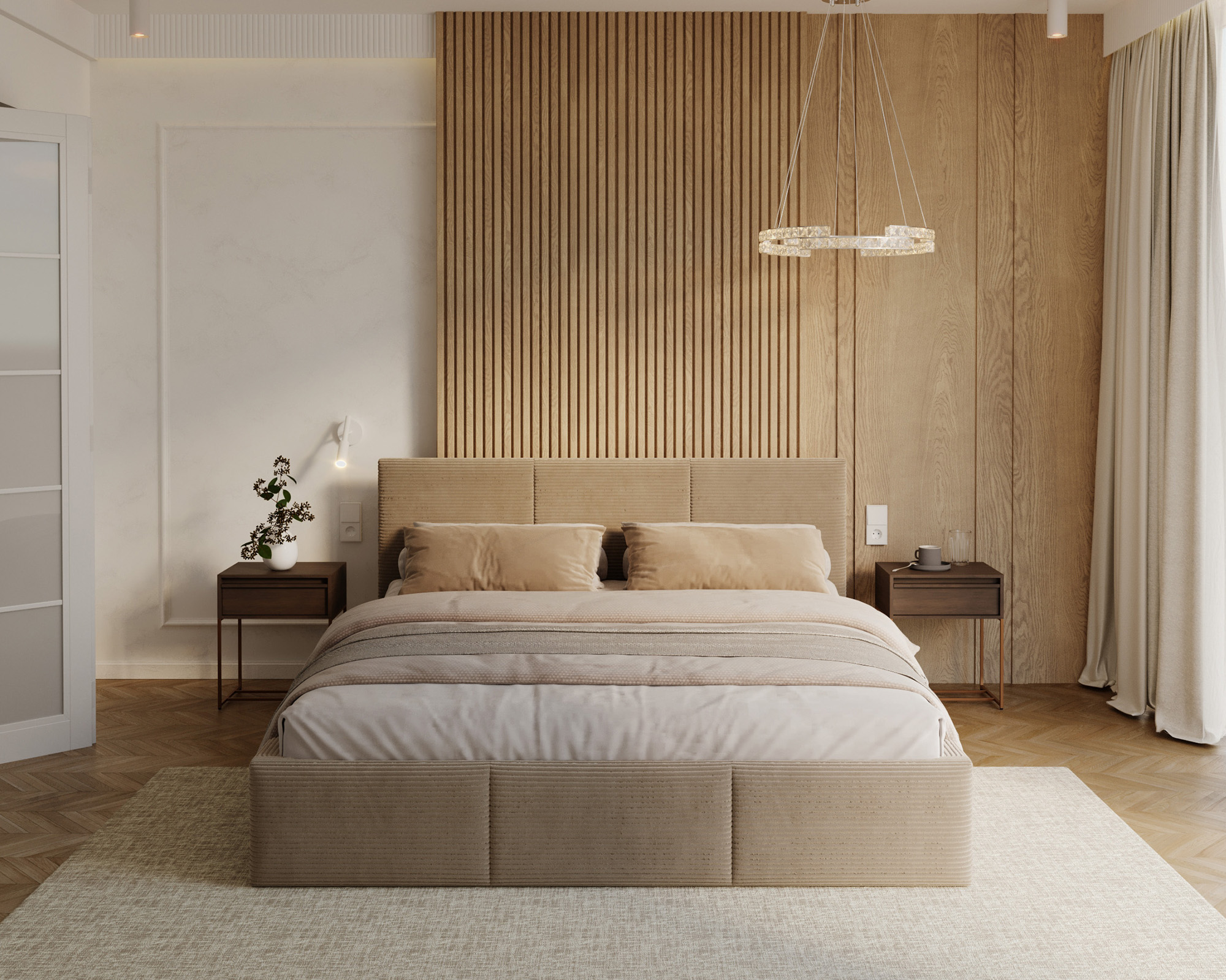 Čalouněná postel FRESIA 120x200 s kovovým zdvižným roštem BÉŽOVÁ SZTRUKS