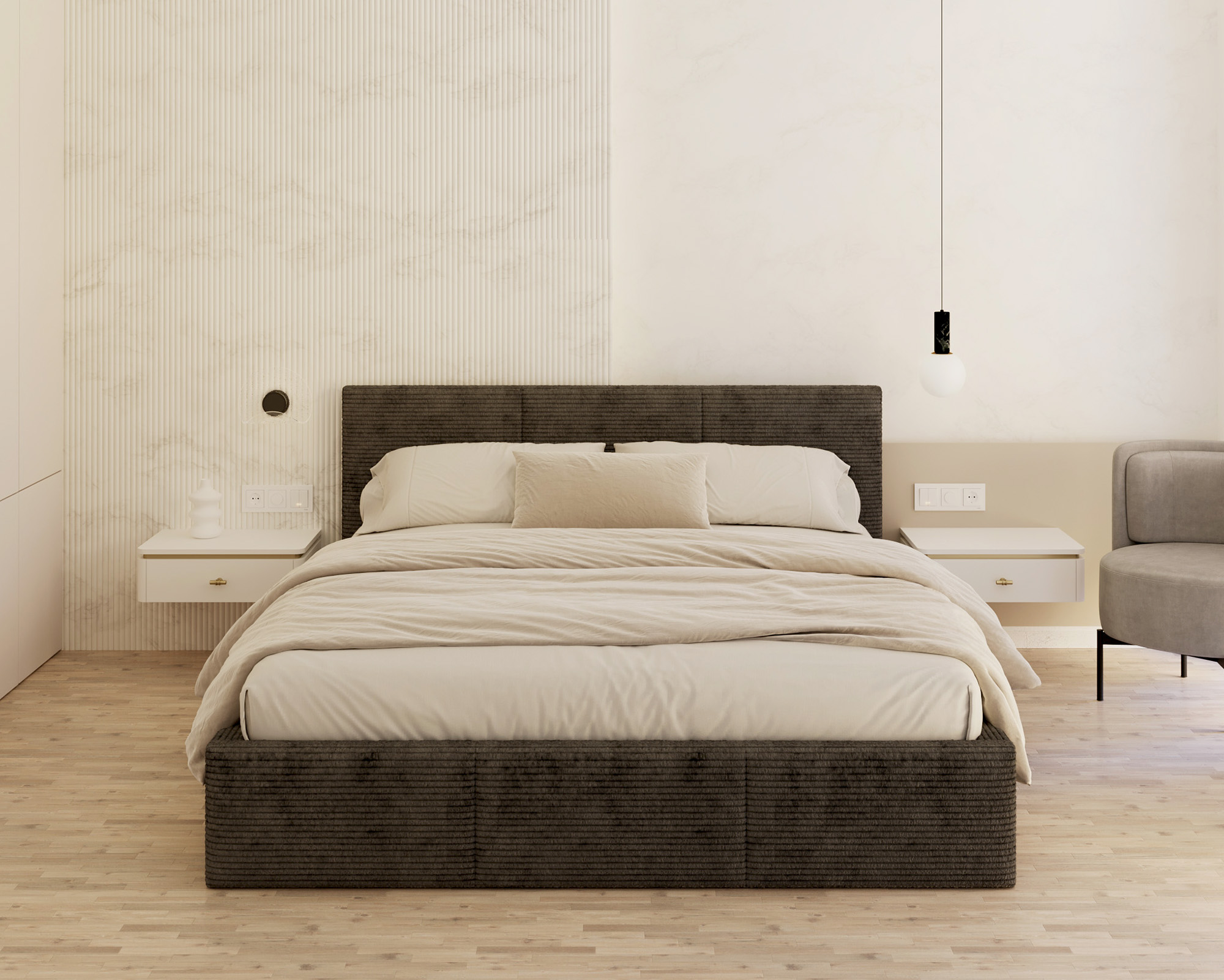 Čalouněná postel FRESIA 140x200 s kovovým zdvižným roštem ČERNÁ SZTRUKS