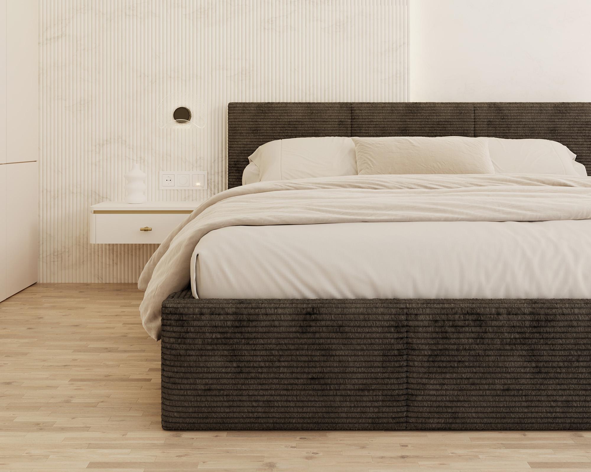 Čalouněná postel FRESIA 180x200 s kovovým zdvižným roštem ČERNÁ SZTRUKS