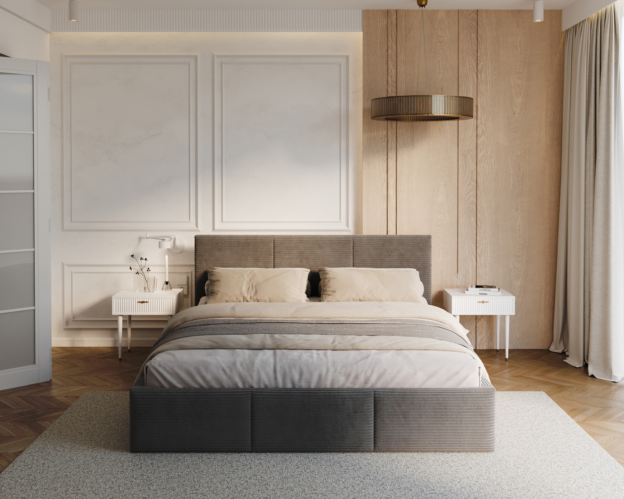 Čalouněná postel FRESIA 160x200 s kovovým zdvižným roštem GRAFIT SZTRUKS