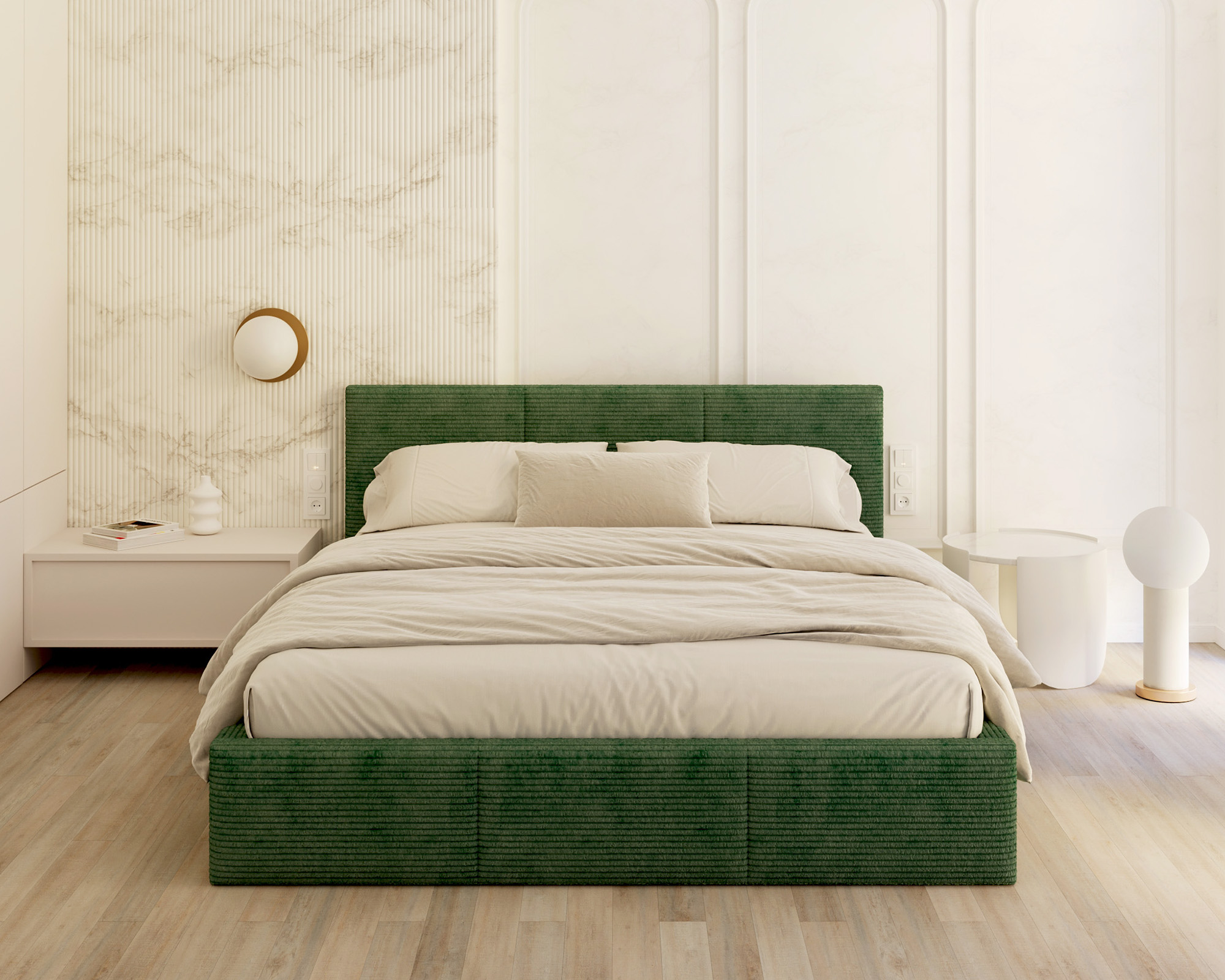 Čalouněná postel FRESIA 120x200 s kovovým zdvižným roštem ZELENÁ SZTRUKS