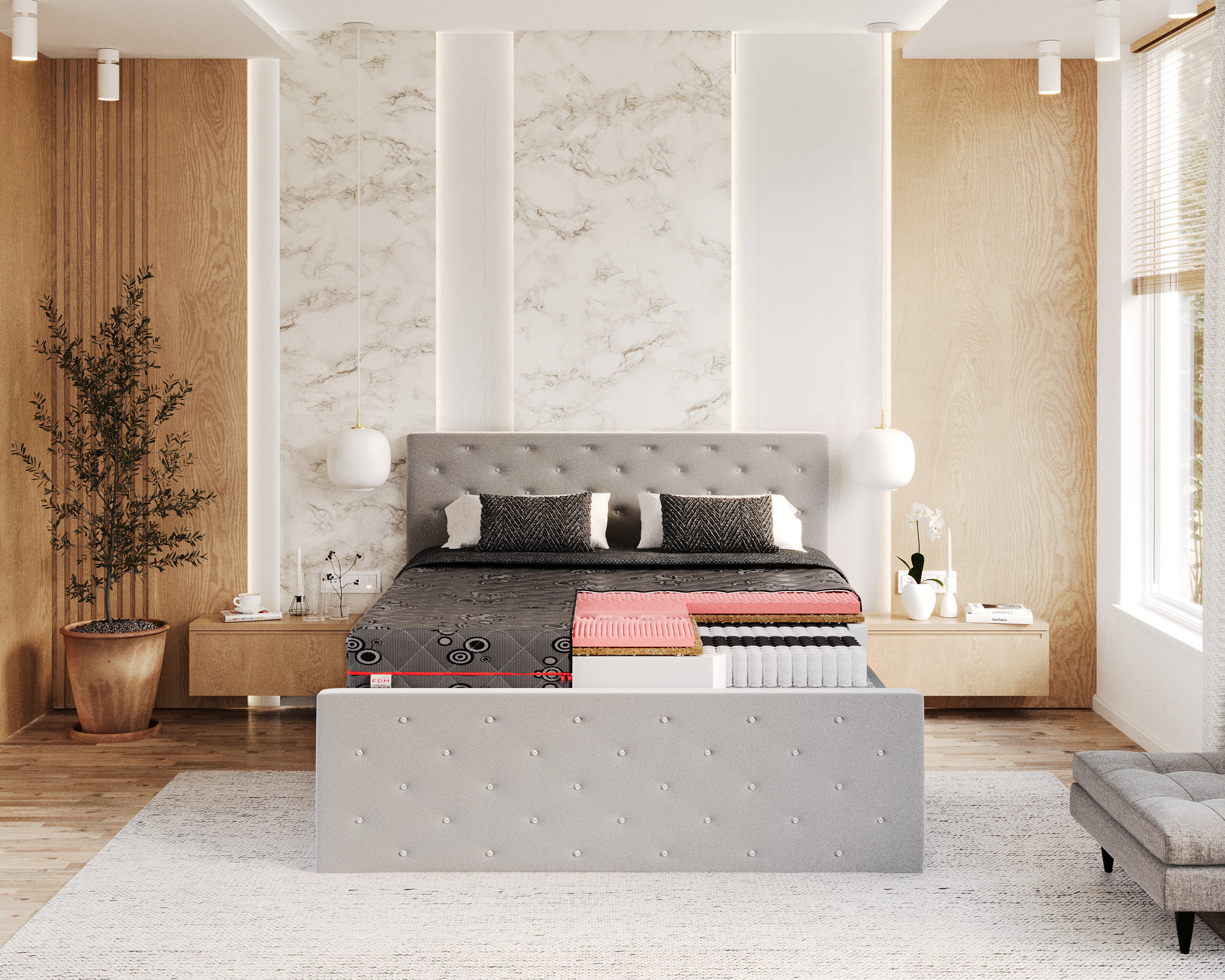 Taštičková matrace SALERNO JACQUARD 90x200 cm 27 cm