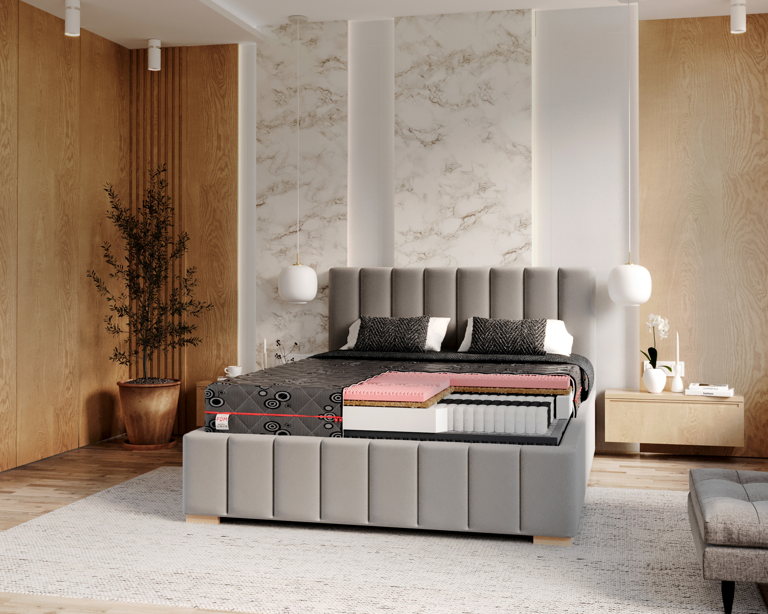 Taštičková matrace SALERNO JACQUARD 90x200 cm 27 cm