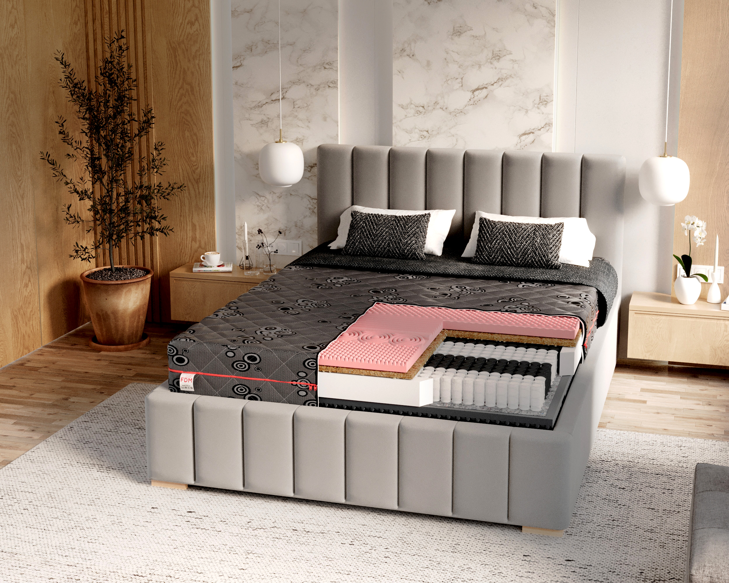 Taštičková matrace SALERNO JACQUARD 140x200 cm 27 cm