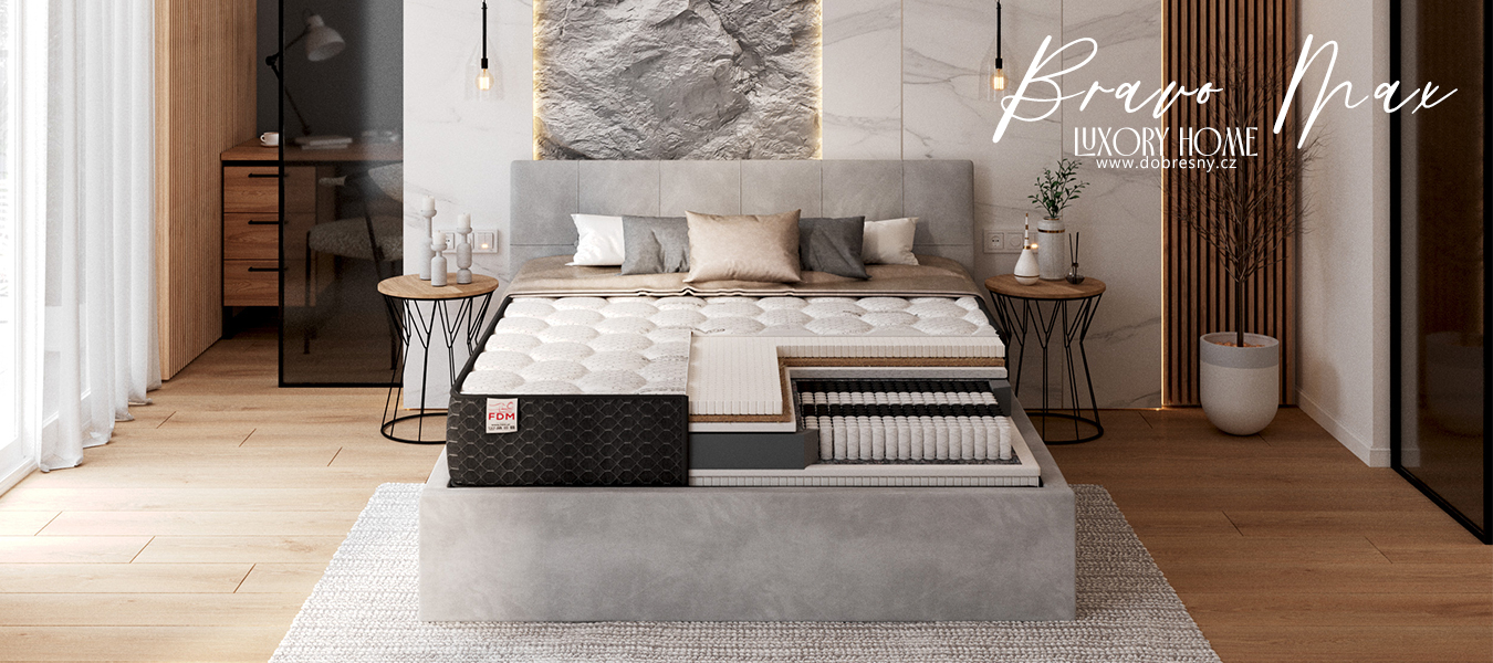 Taštičková matrace BRAVO MAX CASHMERE 90x200 cm 29 cm