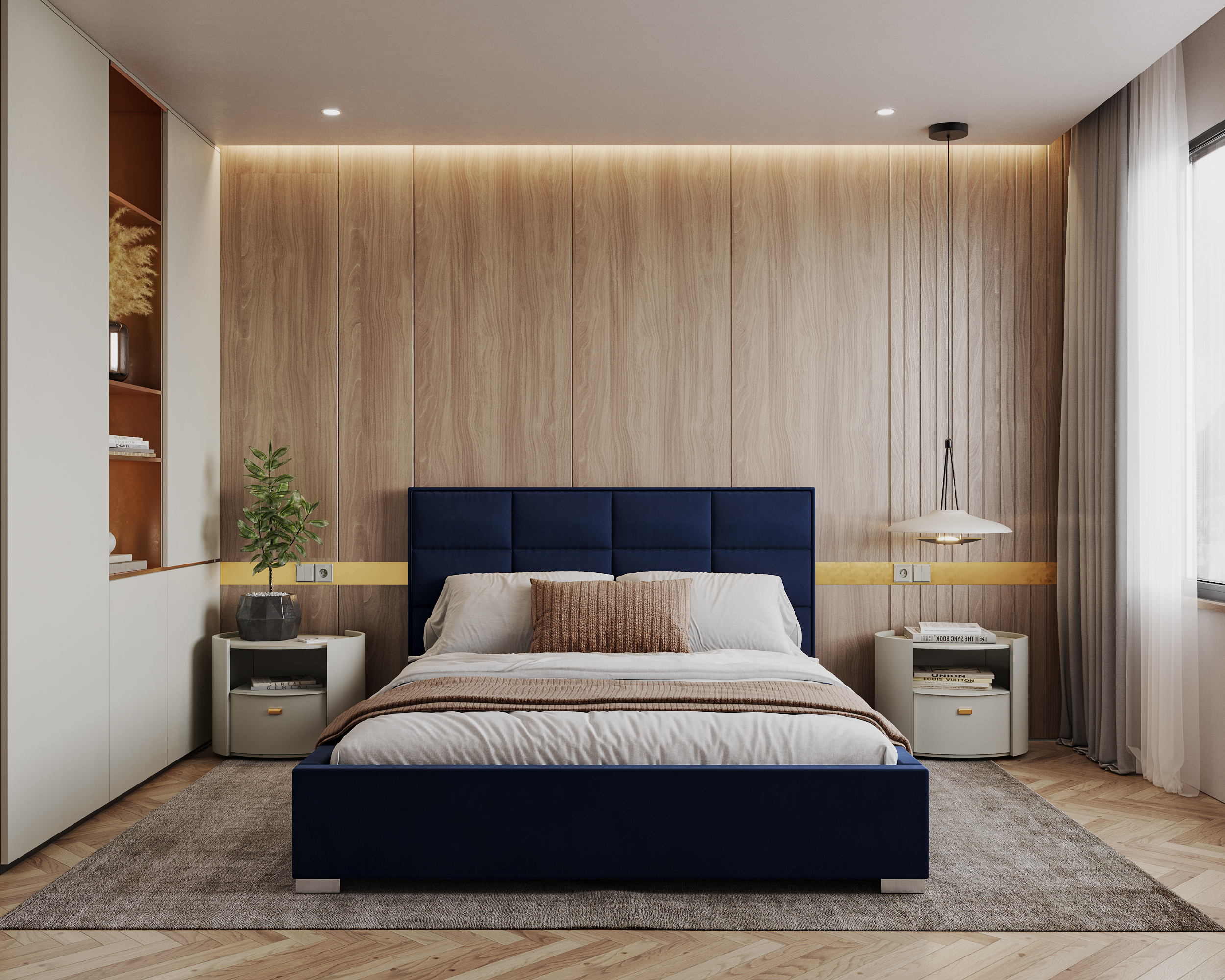 Čalouněná postel APOLLO 140x200 Tmavě Modrá Paris s úložným prostorem kovový rošt