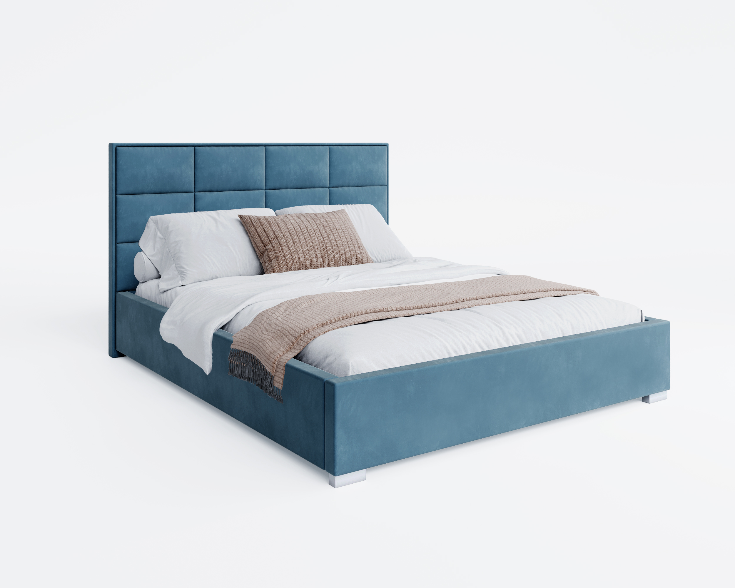 Čalouněná postel APOLLO 180x200 Modrá Paris s úložným prostorem kovový rošt