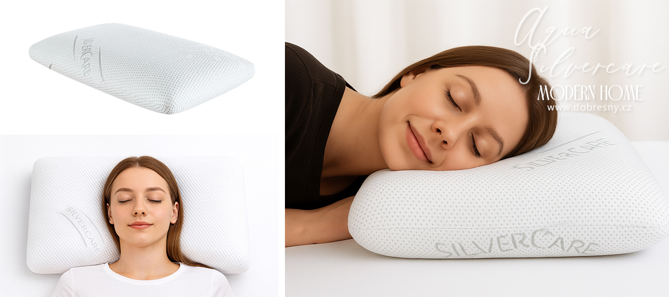 Pěnový polštář AQUA SILVERCARE 70x40cm