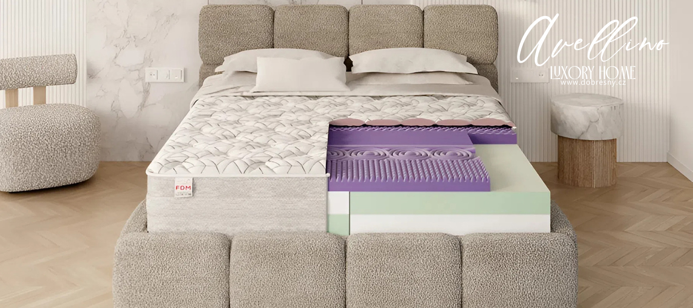 Pěnová matrace AVELLINO NANO JERSEY BORDER VISCO 140x200 cm 27 cm