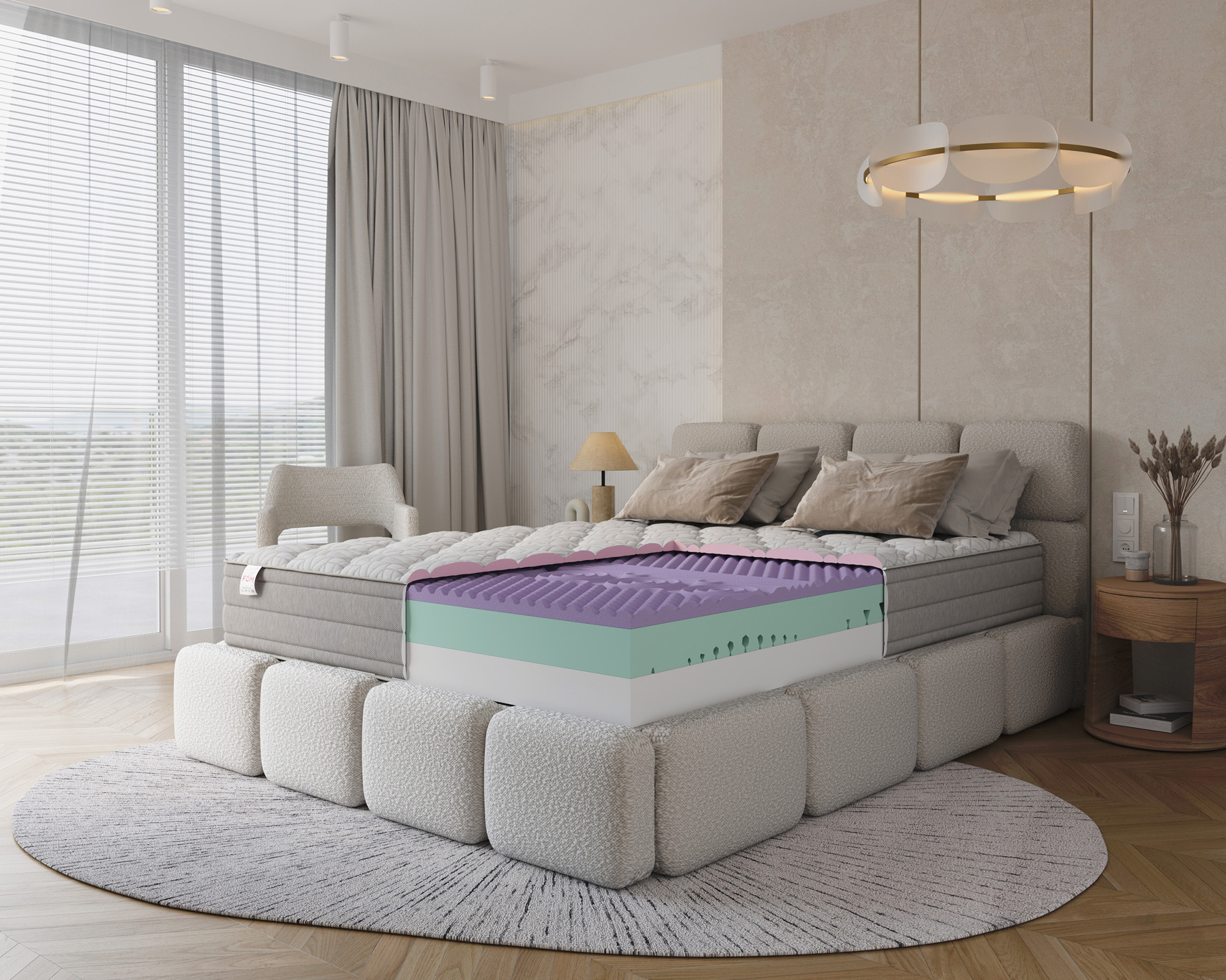 Pěnová matrace AVELLINO NANO JERSEY BORDER VISCO 160x200 cm 27 cm