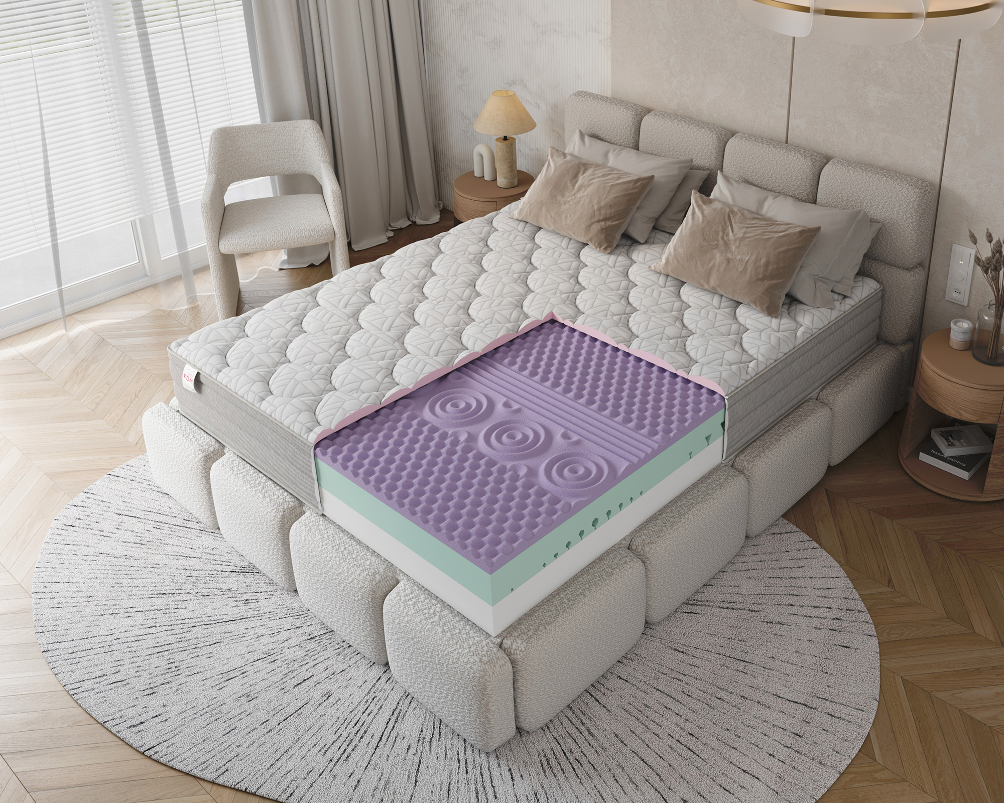 Pěnová matrace AVELLINO NANO JERSEY BORDER VISCO 160x200 cm 27 cm
