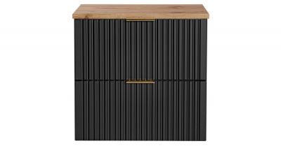Koupelnová skříňka ADEL BLACK 60 cm + deska Dub Wotan