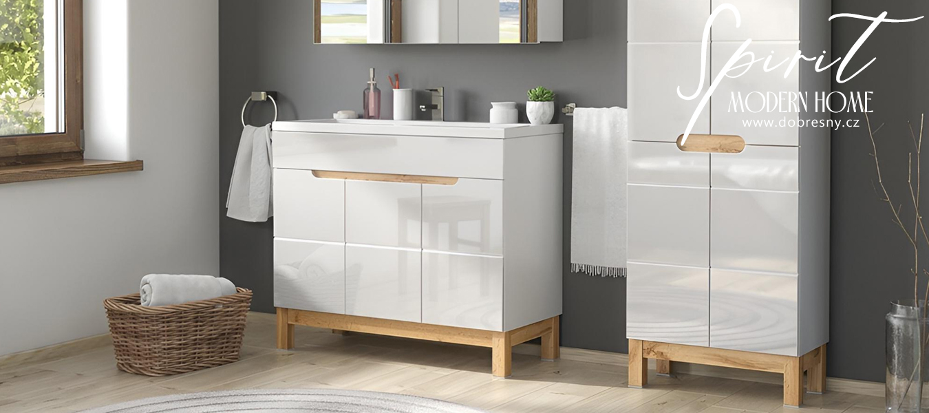 Zápustné keramické umyvadlo SPIRIT 100 cm, bílý lesk