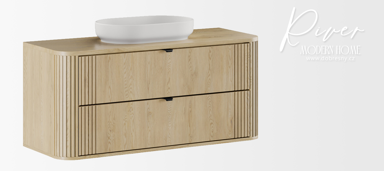 Keramické umyvadlo RIVER na desku, 55 cm, světlý beton