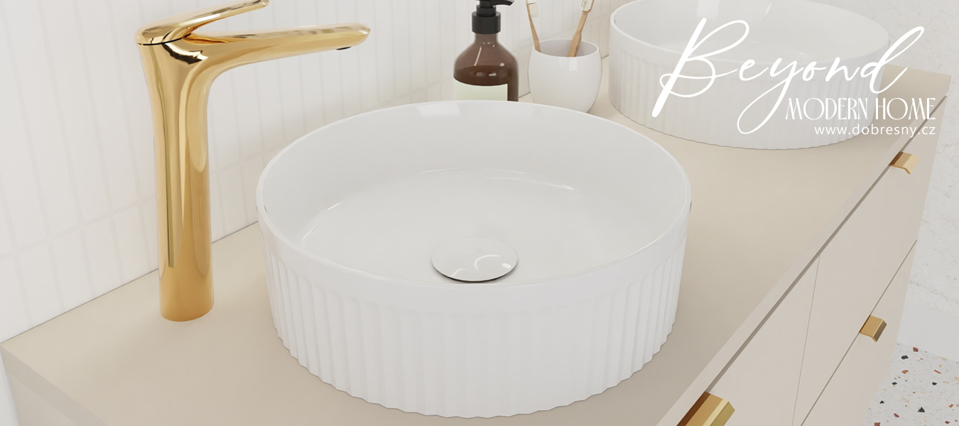 Keramické umyvadlo BEYOND 2 na desku, 36 cm, bílý matný povrch