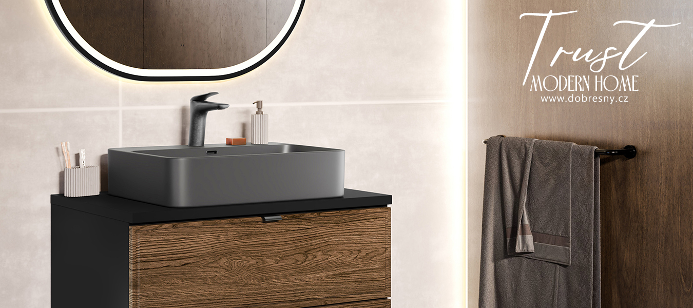 Keramické umyvadlo TRUST na desku, 55 cm, světle šedý matný povrch