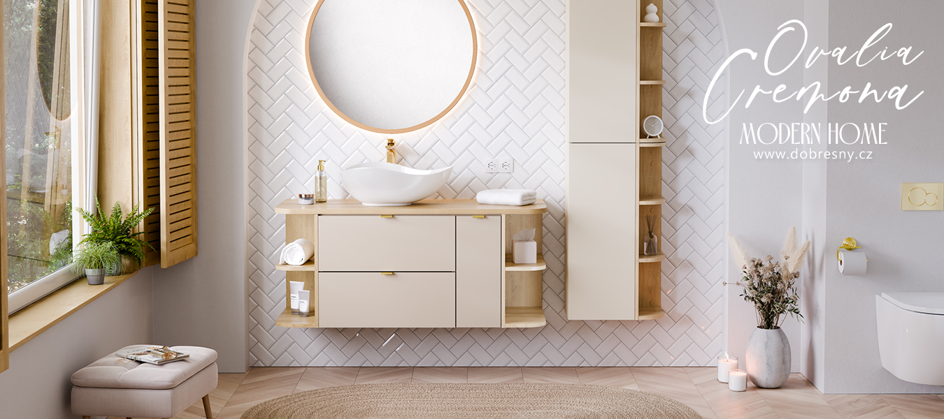 Koupelnová deska OVALIA CREMONA 80cm