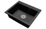 Granitový dřez ELITE černý + sifon chrom 60 x 50 x 21cm