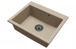 Granitový dřez ELITE béžový + černý sifon 60 x 50 x 21cm
