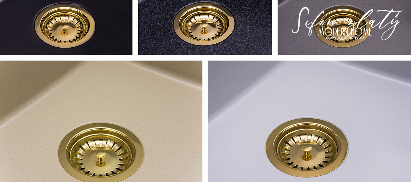 Dřezový manuální sifon ZLATÝ