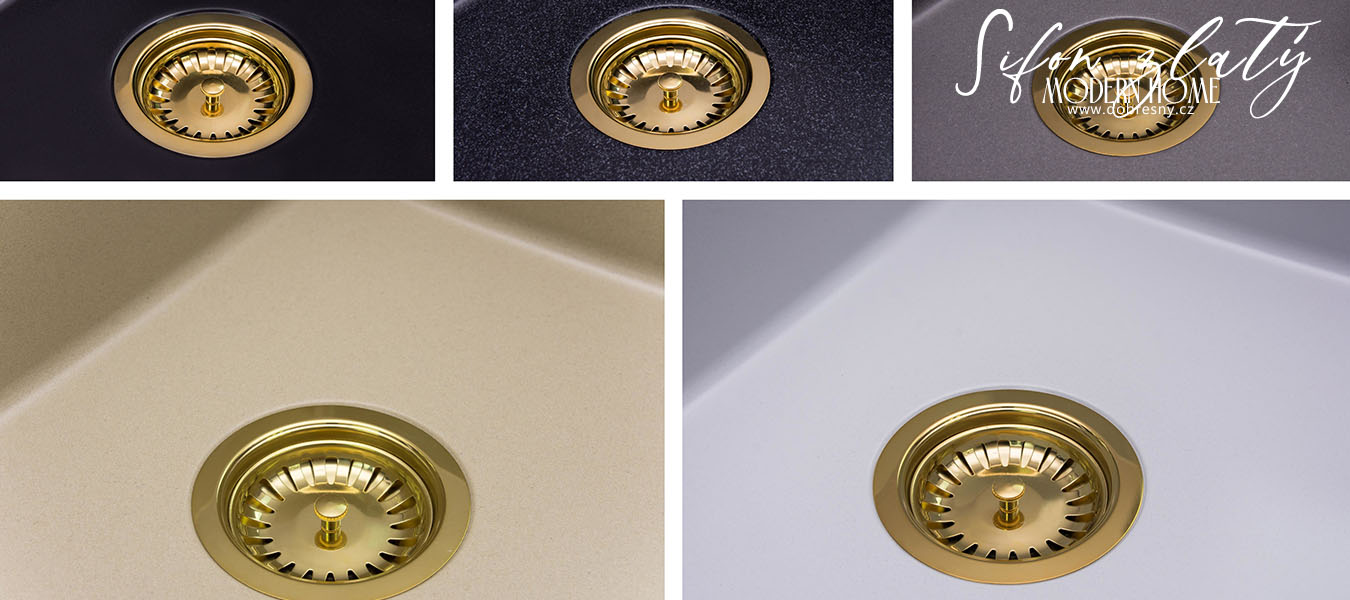 Dřezový automatický sifon ZLATÝ