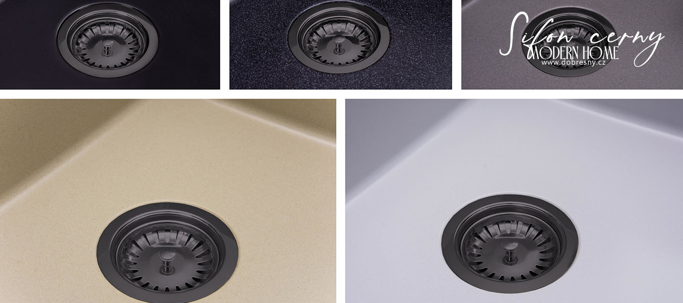 Dřezový automatický sifon ČERNÝ