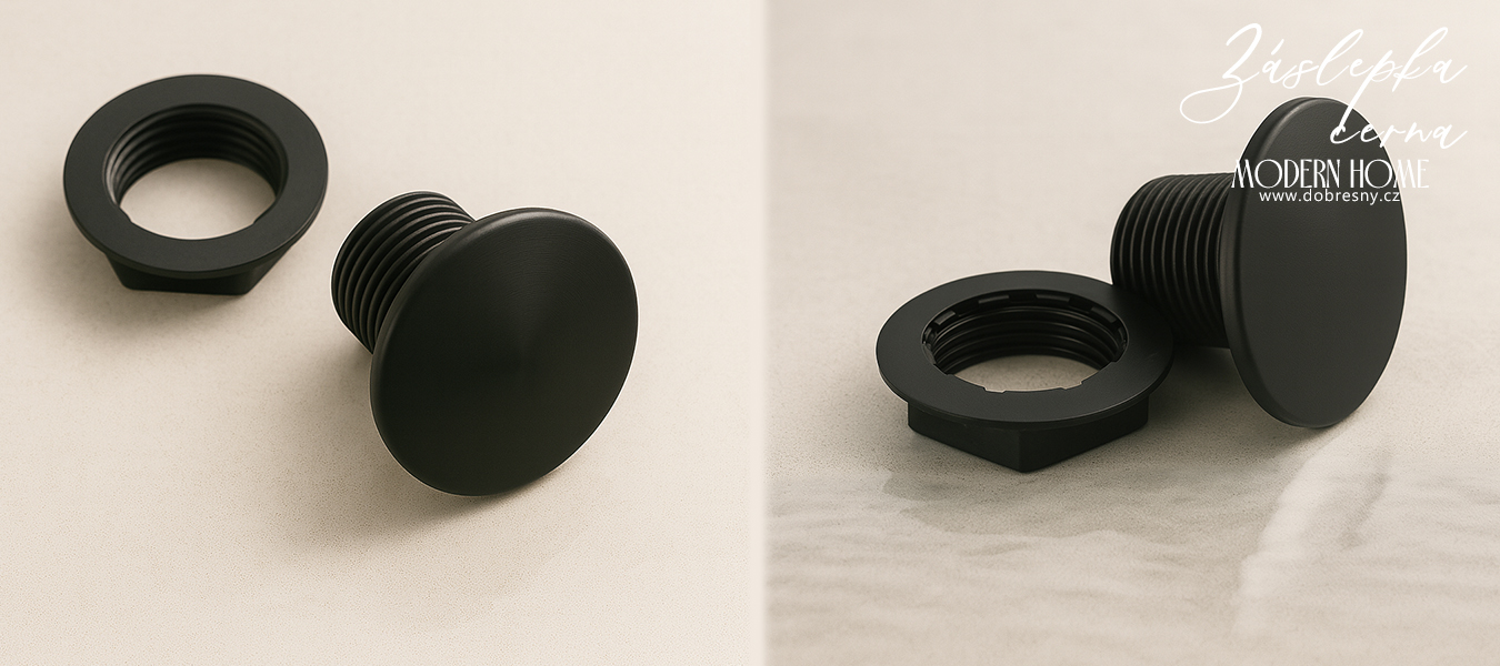 Záslepka do dřezu 35mm ČERNÁ