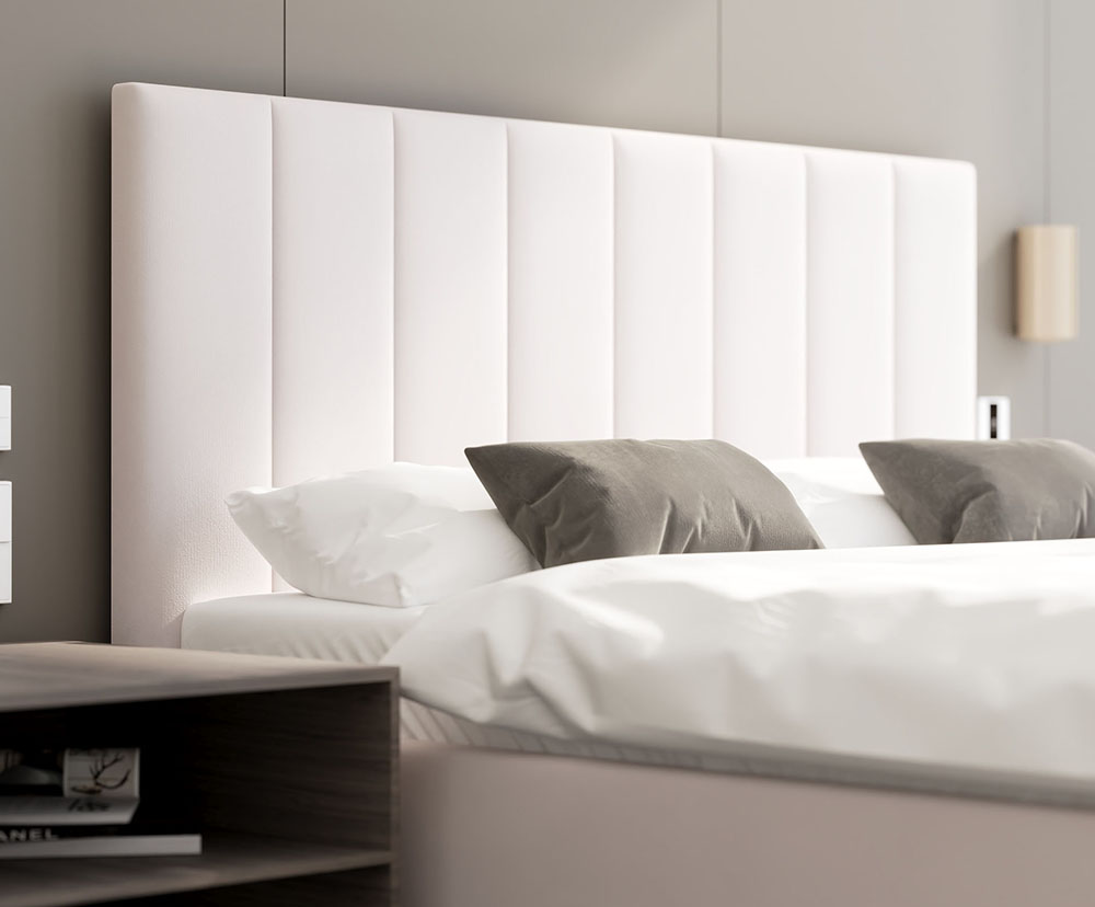 Čalouněná postel AUSTIN 180x200cm Bílá Paris s úložným prostorem kovový rošt