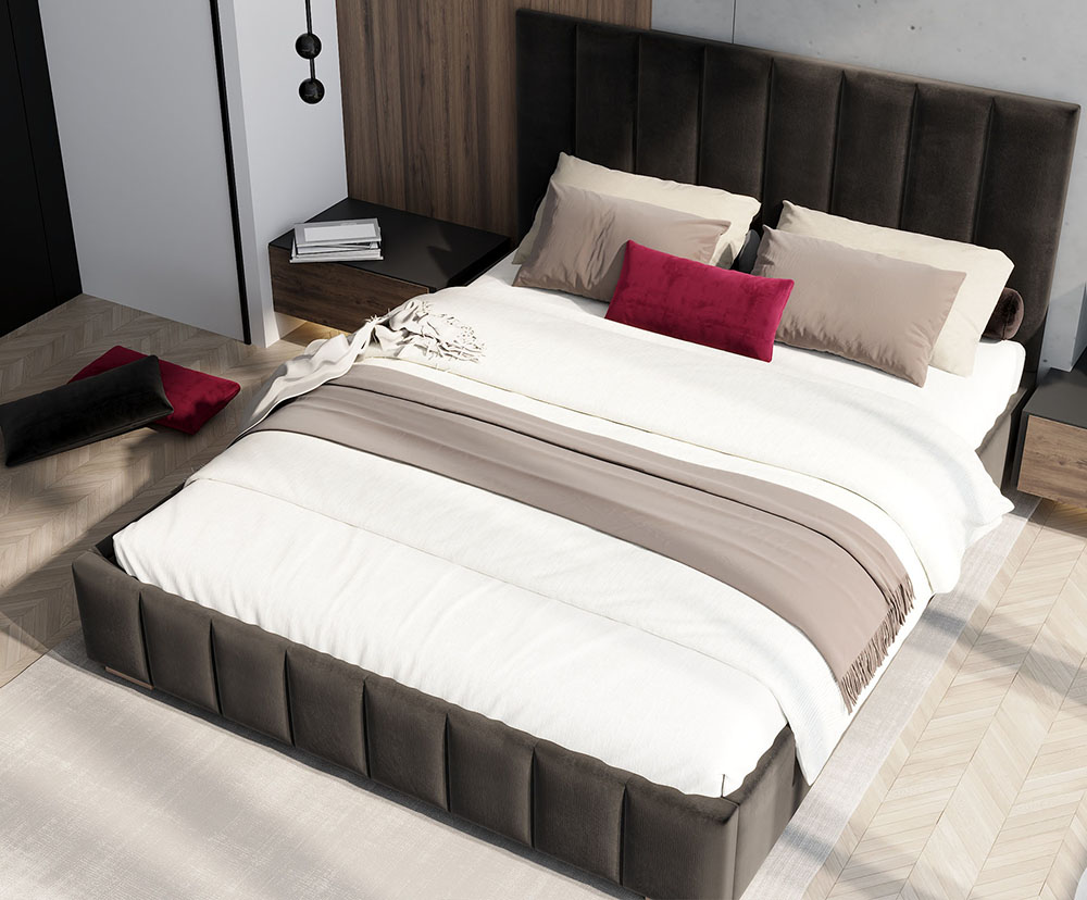 Čalouněná postel AUSTIN 120x200cm Černá Paris s úložným prostorem kovový rošt