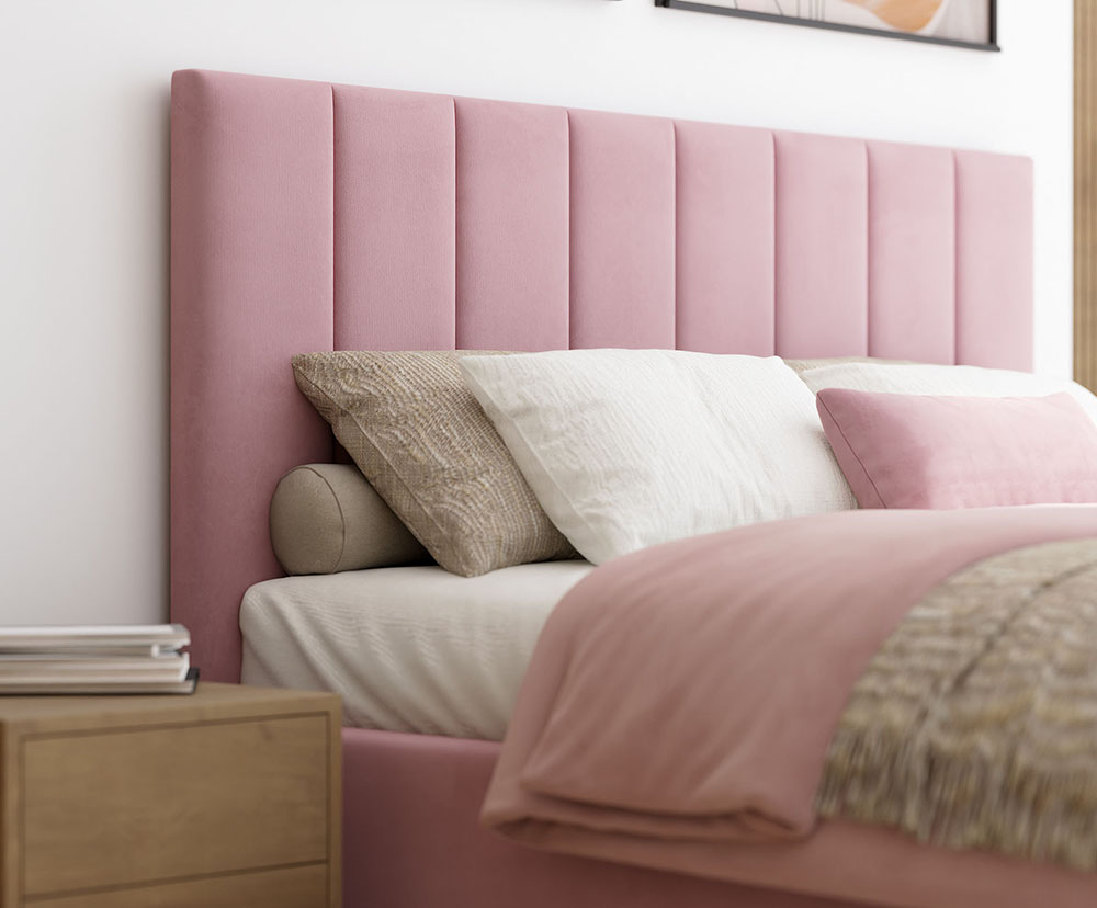 Čalouněná postel AUSTIN 90x200cm Růžová Paris s úložným prostorem kovový rošt