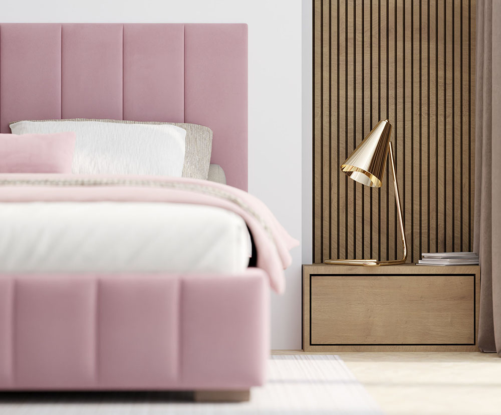 Čalouněná postel AUSTIN 160x200cm Růžová Paris s úložným prostorem kovový rošt