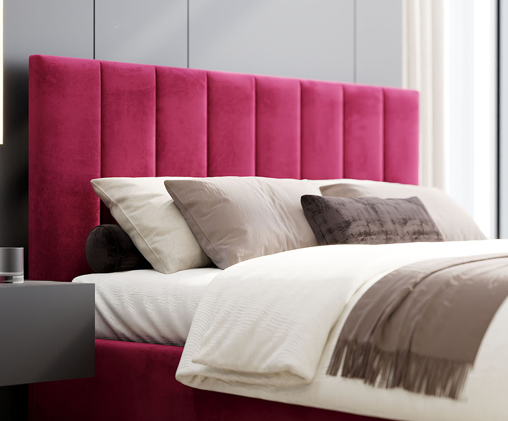 Čalouněná postel AUSTIN 120x200cm Vínová Paris s úložným prostorem kovový rošt