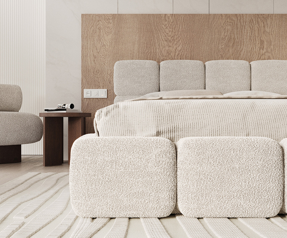 Čalouněná postel DELICATO 140x200 cm Bílá Cleo s úložným prostorem kovový rošt