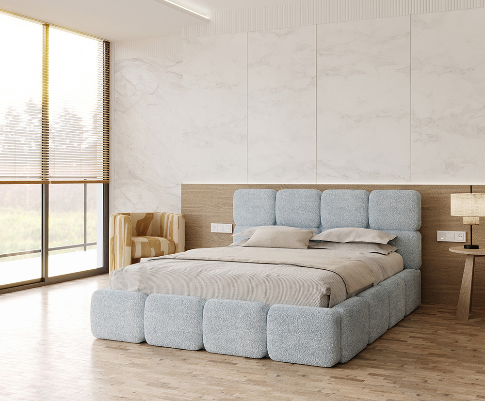 Čalouněná postel DELICATO 160x200 cm Tyrkysová Cleo s úložným prostorem kovový rošt