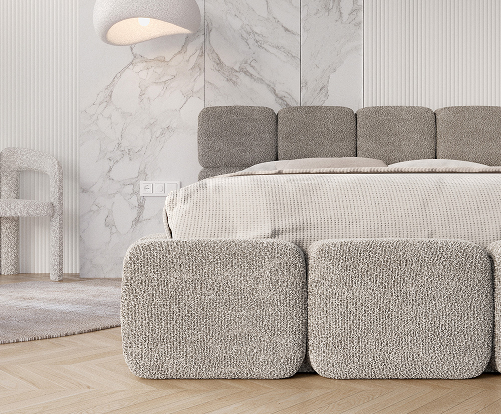 Čalouněná postel DELICATO 160x200 cm Šedá Cleo s úložným prostorem kovový rošt