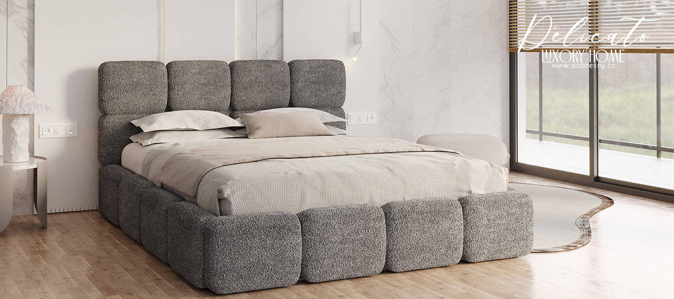 Čalouněná postel DELICATO 160x200 cm Tmavě šedá Cleo s úložným prostorem kovový rošt