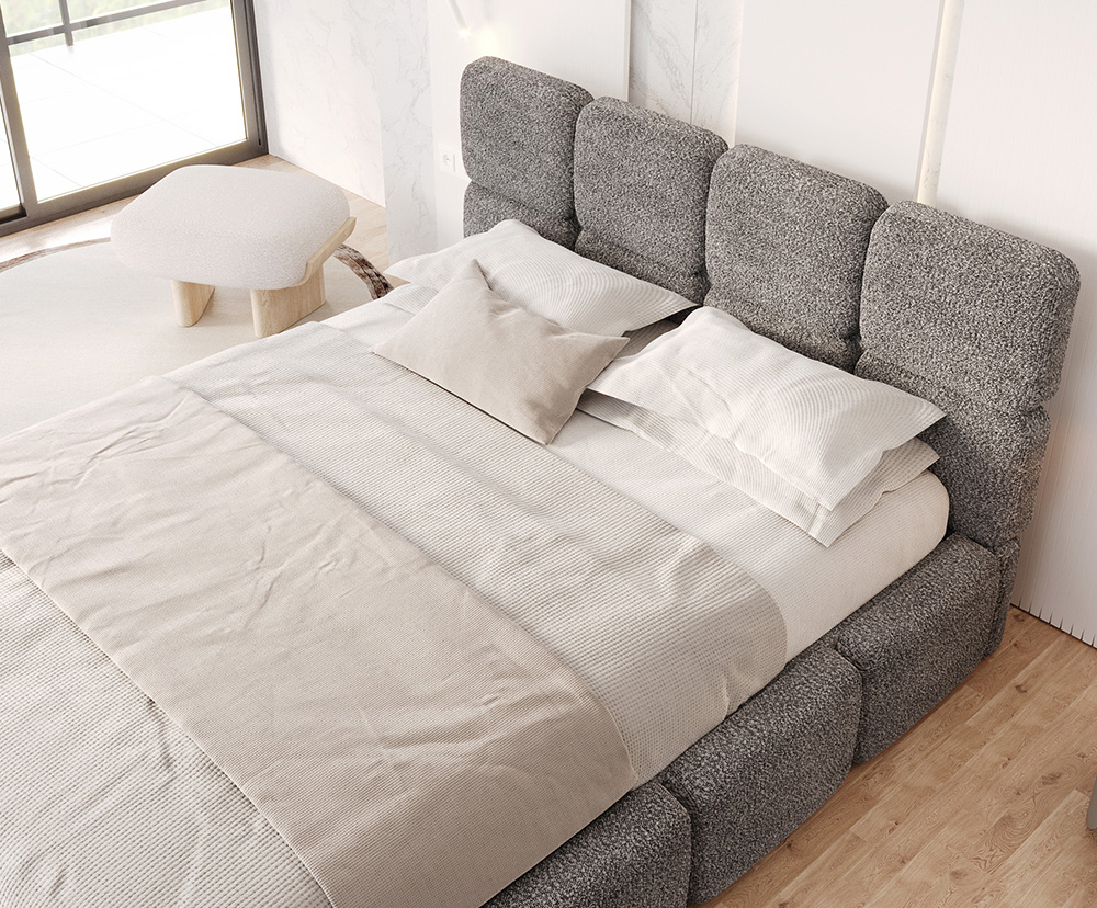 Čalouněná postel DELICATO 180x200 cm Tmavě šedá Cleo s úložným prostorem kovový rošt