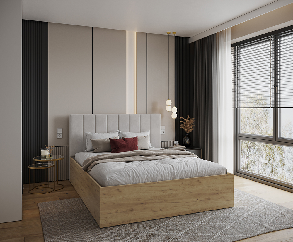 Čalouněná postel GRENADA 90x200 cm se zdvižným roštem bílá